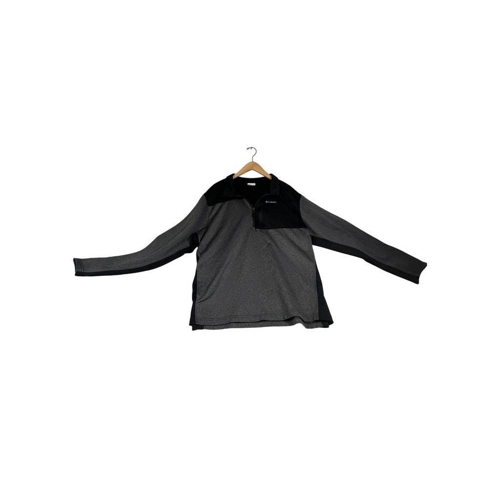 Columbia Mens XXL Gray Black Colorblock Half Zip Pullover Performance Shirt - Picture 2 of 10
